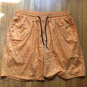 Orange Bandana shorts